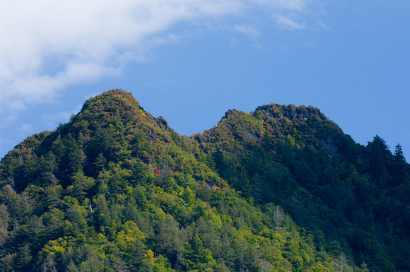 "Chimney tops in October"  (4 star quality resolution for printing)
See detail at 100% crop in secondary photo with person on top of right peak.